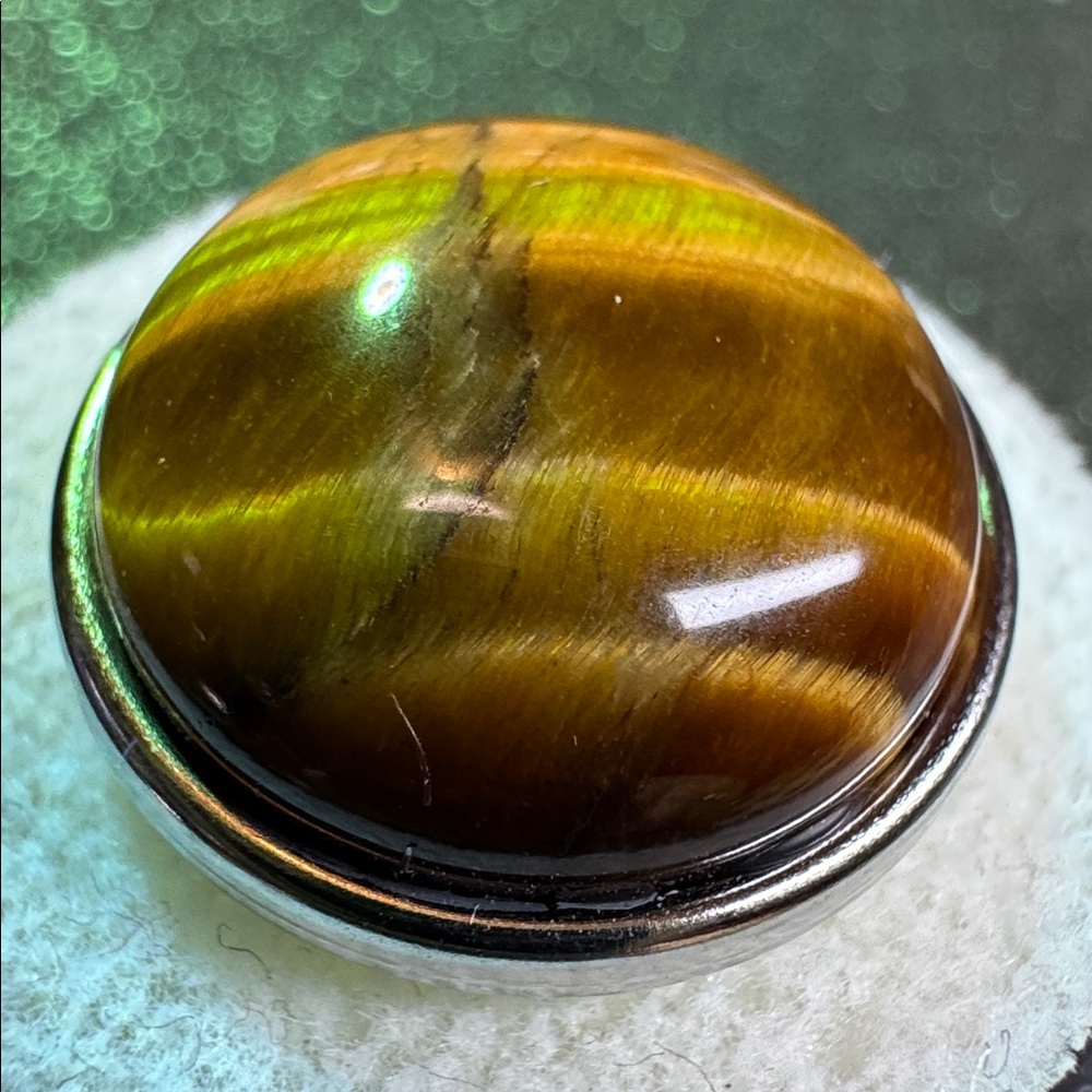NUGZ USA 20mm Faux Tiger Eye Stone #1 - Picture 3 of 4
